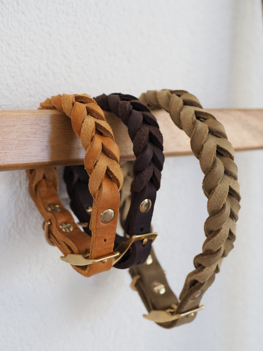 Geflochtenes Lederhalsband - SOFT NEUTRALS