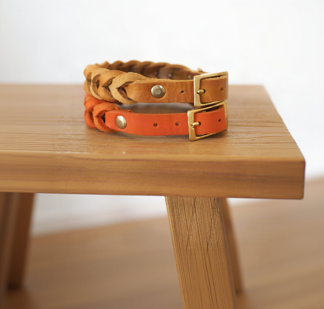 Geflochtenes Lederhalsband | TERRA